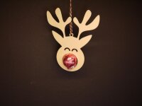 Holz-Anhänger zum Befüllen mit Kugel (Rentier, Schneemann, Tannenbaum)