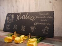 Personalisierte Schieferplatte 35 cm x 15 cm