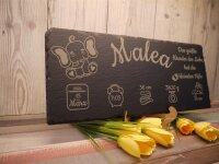 Personalisierte Schieferplatte 35 cm x 15 cm