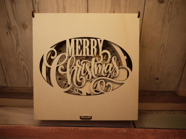 Runder Schwibbogen mit Leuchtender 3D-Weihnachtsverzierung & Geschenkbox