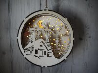 Runder Schwibbogen mit Leuchtender 3D-Weihnachtsverzierung & Geschenkbox