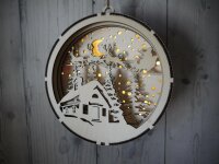 Runder Schwibbogen mit Leuchtender 3D-Weihnachtsverzierung & Geschenkbox