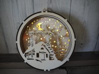 Runder Schwibbogen mit Leuchtender 3D-Weihnachtsverzierung & Geschenkbox