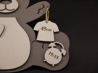 Geburtstafel Babybär personalisiert –...