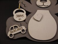 Geburtstafel Babybär personalisiert – Erinnerung mit Name & Geburtsdaten