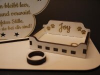 Personalisiertes Gedenklicht "Weihnachten im Himmel" – Holz Kerzenhalter für Hund oder Katze