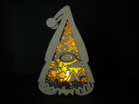 Holz-Wichtel mit warmem LED-Licht – handgefertigte Weihnachtsdekoration in zwei Designs