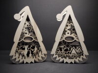 Holz-Wichtel mit warmem LED-Licht – handgefertigte Weihnachtsdekoration in zwei Designs