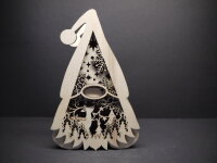 Holz-Wichtel mit warmem LED-Licht – handgefertigte Weihnachtsdekoration in zwei Designs