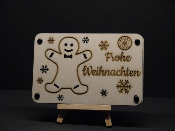 Holz-Geschenkkarten zu Weihnachten
