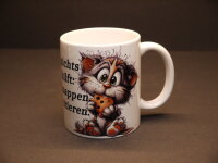 Katzen Tasse lustig mit Spruch – Niedliche Keks-Katze Geschenkidee