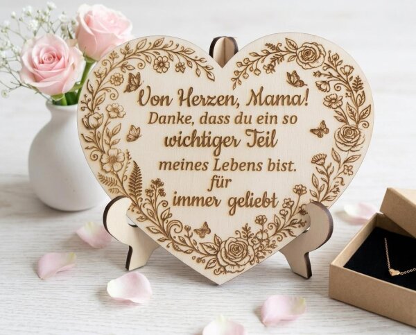 Holzherz "Von Herzen, Mama"