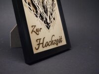 Geldgeschenk Hochzeit Holzbild ❤️ Fotorahmen Scherenschnitt Paar | Kreatives Hochzeitsgeschenk Baum Herz, Gutschein verpacken, 2 Farben