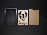 Geldgeschenk Hochzeit Holzbild ❤️ Fotorahmen Scherenschnitt Paar | Kreatives Hochzeitsgeschenk Baum Herz, Gutschein verpacken, 2 Farben