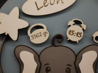Geburtstafel Elefant