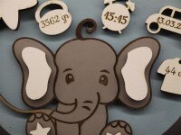 Geburtstafel Elefant
