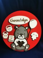 Geburtstafel Teddybär