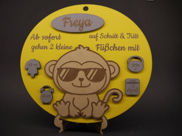 Geburtstafel Affe